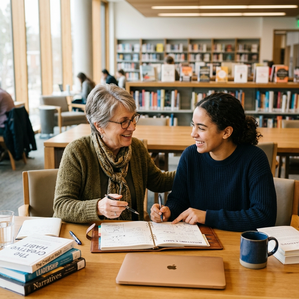 Mentorship conversation in library