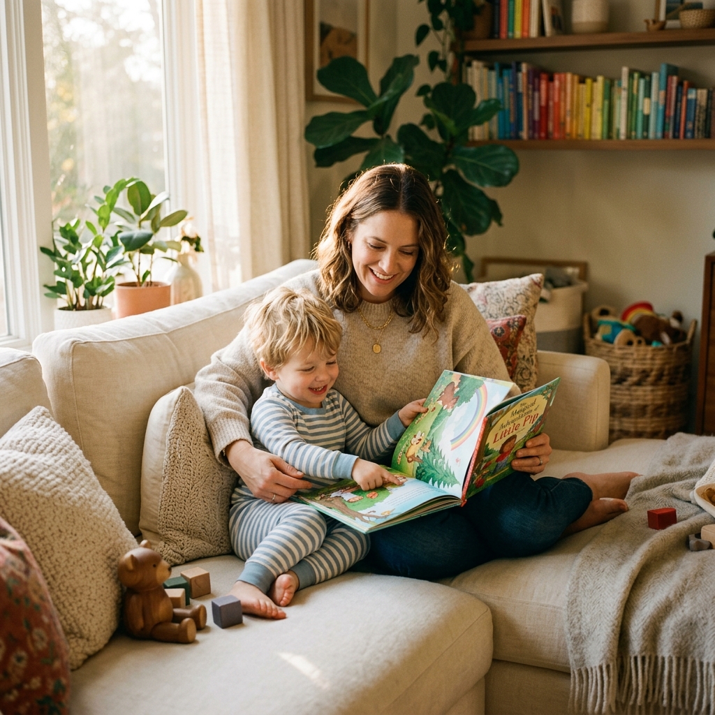 Parent and Child Reading Cozy